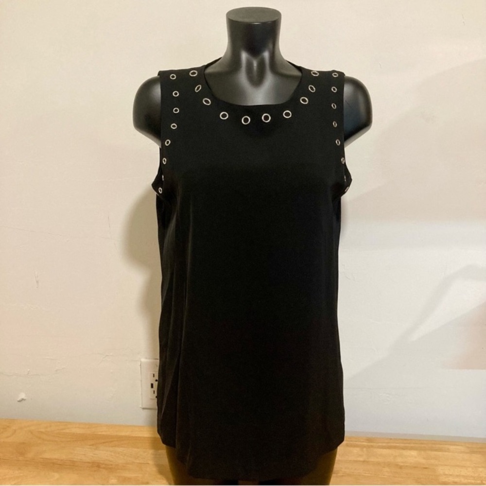 Calvin Klein Black Tank Top with Silver Tone Grommets